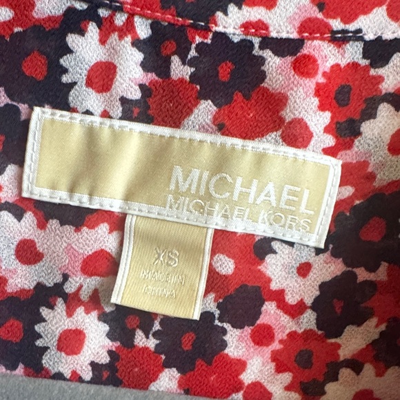 SOLD‼️MICHAEL Michael Kors Red and Black Floral Midi Dress - Picture 5 of 6